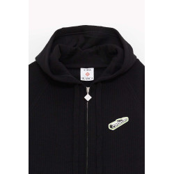 CASABLANCA BLACK RIB MERINO HOODIE